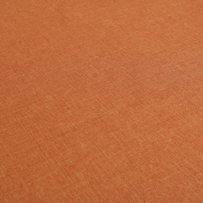 Regent Woven Look Plain Chenille Material Upholstery Fabric In Orange Colour - Made To Measure Curtains