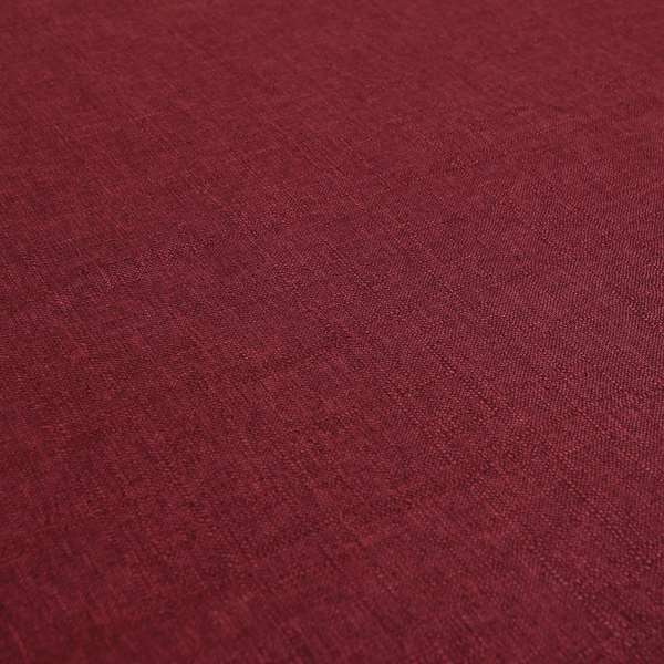 Regent Woven Look Plain Chenille Material Upholstery Fabric In Red Colour - Roman Blinds