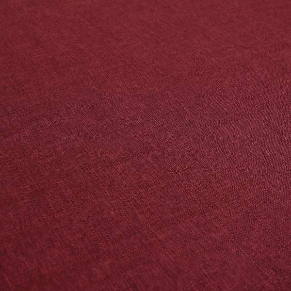 Regent Woven Look Plain Chenille Material Upholstery Fabric In Red Colour