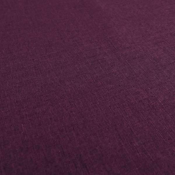 Regent Woven Look Plain Chenille Material Upholstery Fabric In Purple Colour - Roman Blinds