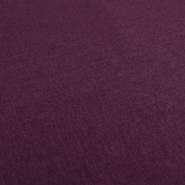 Regent Woven Look Plain Chenille Material Upholstery Fabric In Purple Colour - Made To Measure Curtains