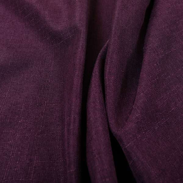 Regent Woven Look Plain Chenille Material Upholstery Fabric In Purple Colour - Made To Measure Curtains