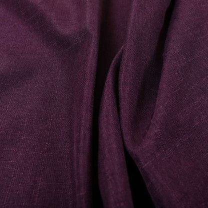 Regent Woven Look Plain Chenille Material Upholstery Fabric In Purple Colour - Made To Measure Curtains