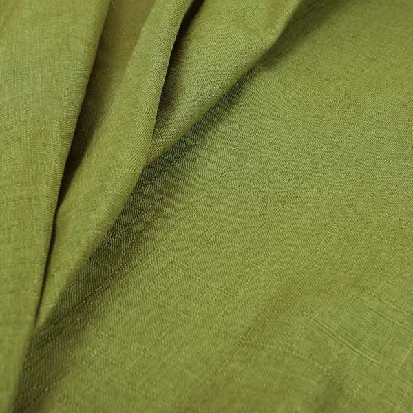 Regent Woven Look Plain Chenille Material Upholstery Fabric In Green Colour - Made To Measure Curtains