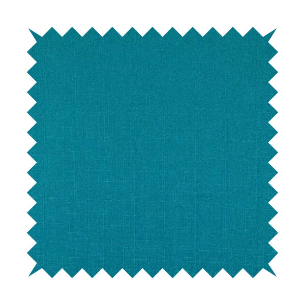 Regent Woven Look Plain Chenille Material Upholstery Fabric In Blue Colour - Roman Blinds