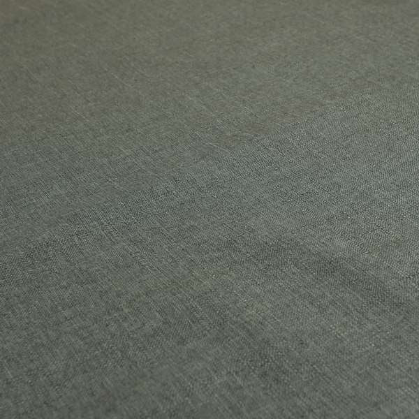 Regent Woven Look Plain Chenille Material Upholstery Fabric In Grey Silver Colour - Roman Blinds