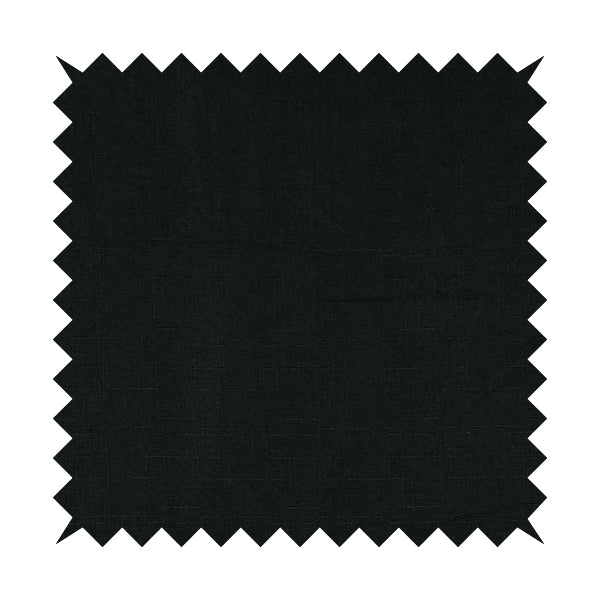 Regent Woven Look Plain Chenille Material Upholstery Fabric In Black Colour - Roman Blinds