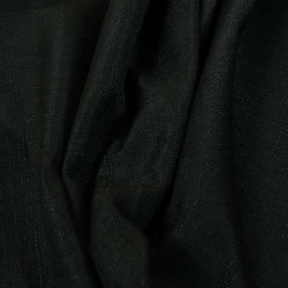 Regent Woven Look Plain Chenille Material Upholstery Fabric In Black Colour - Roman Blinds