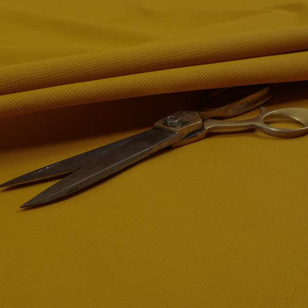 Rhodes Faux Leather In Soft Textured Matt Finish Yellow Colour Upholstery Fabric