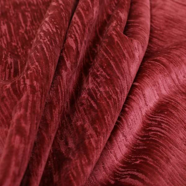 Rio Soft Textured Velvet Upholstery Fabrics In Red Colour