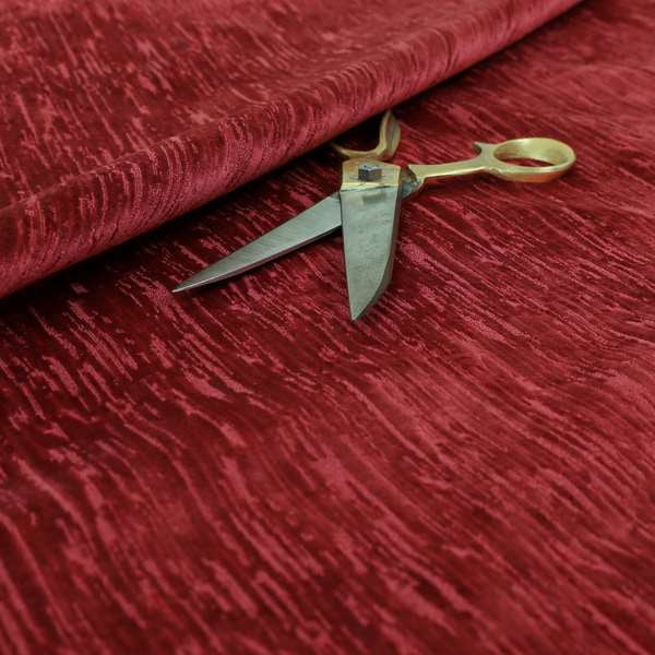 Rio Soft Textured Velvet Upholstery Fabrics In Red Colour