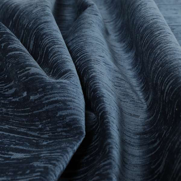 Rio Soft Textured Velvet Upholstery Fabrics In Denim Blue Colour - Roman Blinds