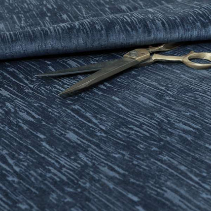 Rio Soft Textured Velvet Upholstery Fabrics In Denim Blue Colour - Roman Blinds