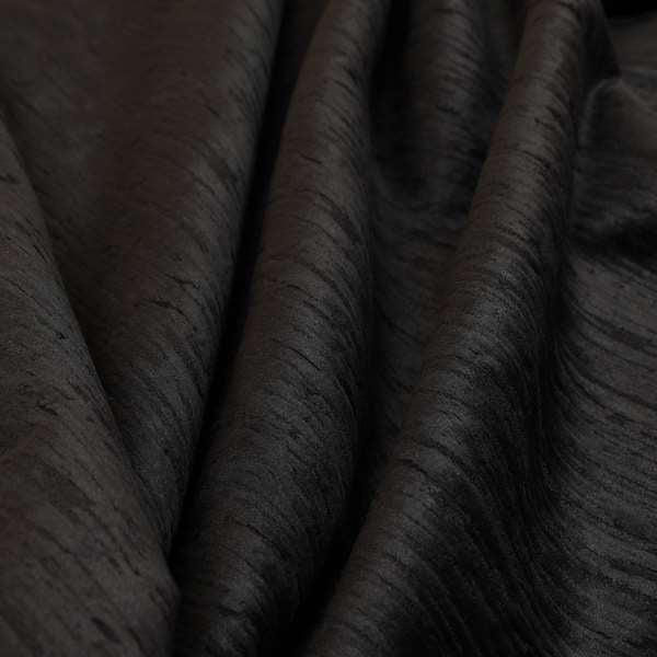 Rio Soft Textured Velvet Upholstery Fabrics In Black Colour - Made To Measure Curtains