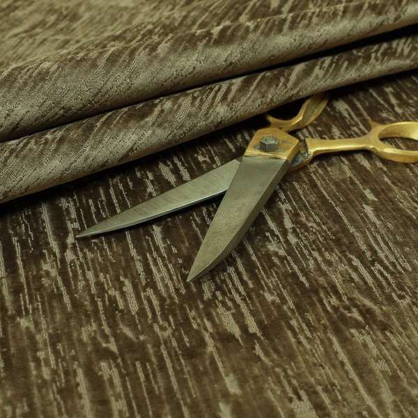 Rio Soft Textured Velvet Upholstery Fabrics In Brown Colour - Made To Measure Curtains