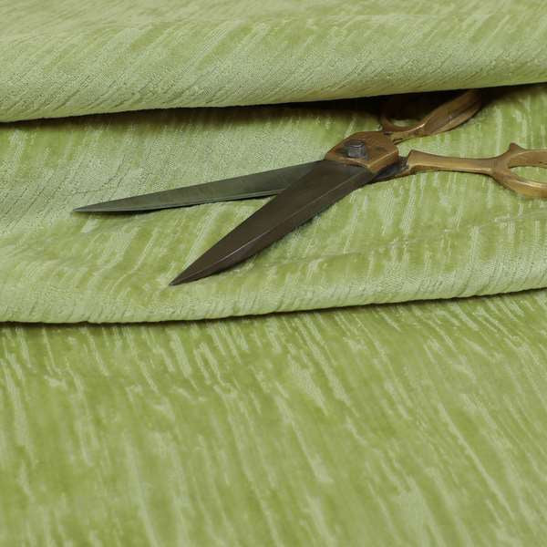 Rio Soft Textured Velvet Upholstery Fabrics In Light Green Colour