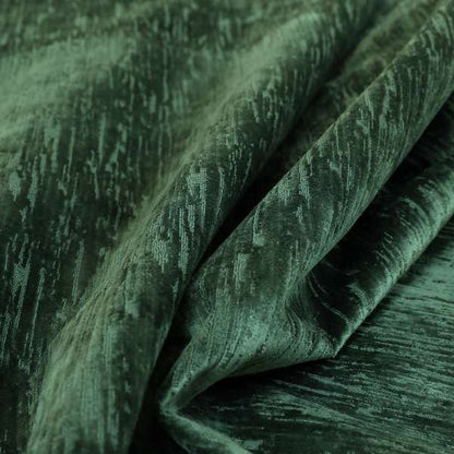 Rio Soft Textured Velvet Upholstery Fabrics In Dark Green Colour