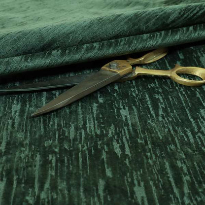 Rio Soft Textured Velvet Upholstery Fabrics In Dark Green Colour