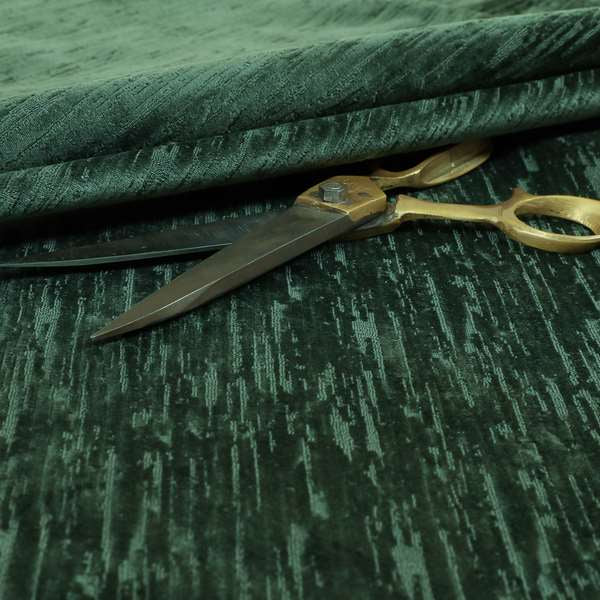 Rio Soft Textured Velvet Upholstery Fabrics In Dark Green Colour - Made To Measure Curtains