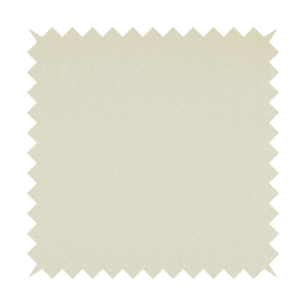 Rodeo Basketweave Pattern Semi Plain Faux Leather In White Colour Upholstery Fabric