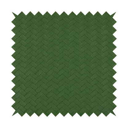 Rodeo Basketweave Pattern Semi Plain Faux Leather In Green Colour Upholstery Fabric