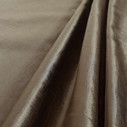 Rome Designer Silk Shine Velvet Effect Chenille Plain Furnishing Fabric In Bronze Colour