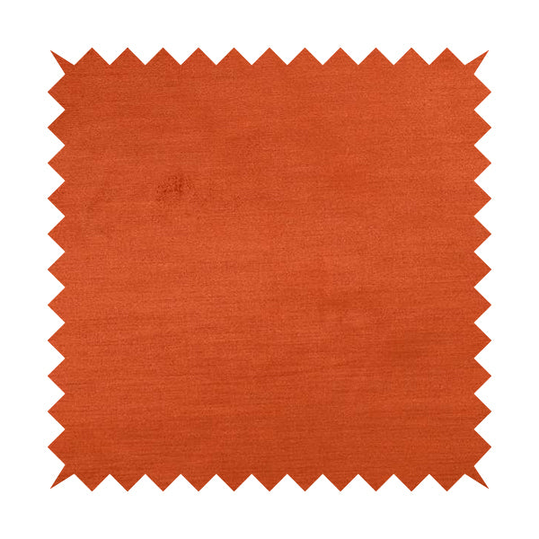 Rome Designer Silk Shine Velvet Effect Chenille Plain Furnishing Fabric In Orange Colour - Handmade Cushions