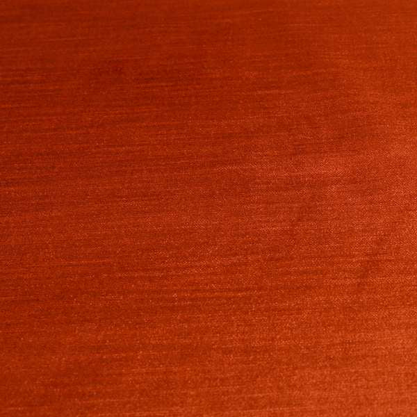 Rome Designer Silk Shine Velvet Effect Chenille Plain Furnishing Fabric In Orange Colour - Made To Measure Curtains