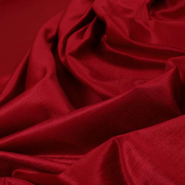 Rome Designer Silk Shine Velvet Effect Chenille Plain Furnishing Fabric In Red Colour - Made To Measure Curtains