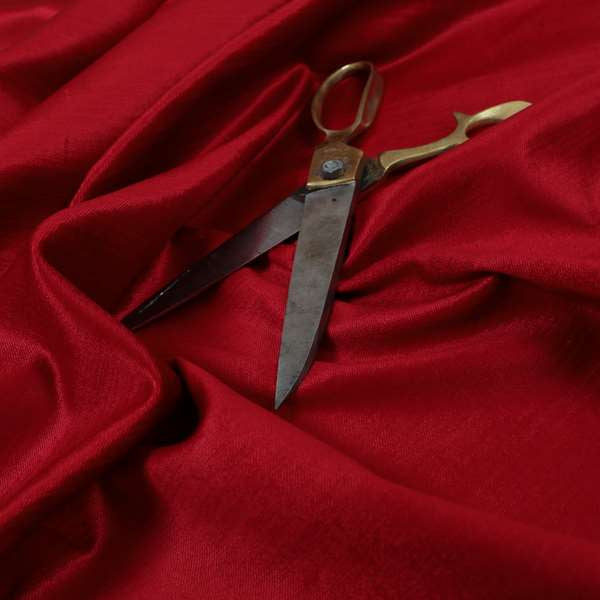 Rome Designer Silk Shine Velvet Effect Chenille Plain Furnishing Fabric In Red Colour - Made To Measure Curtains