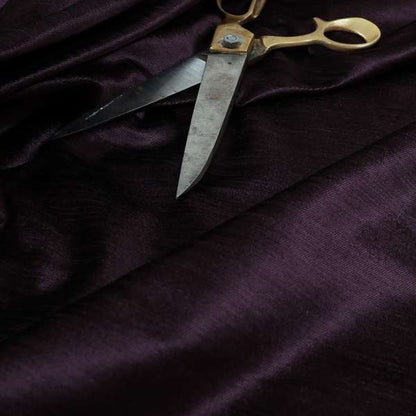 Rome Designer Silk Shine Velvet Effect Chenille Plain Furnishing Fabric In Purple Colour - Roman Blinds