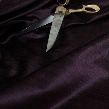Rome Designer Silk Shine Velvet Effect Chenille Plain Furnishing Fabric In Purple Colour - Handmade Cushions