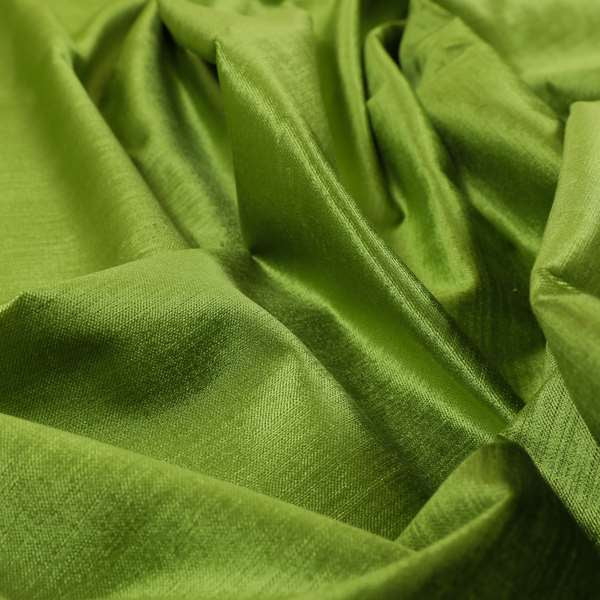 Rome Designer Silk Shine Velvet Effect Chenille Plain Furnishing Fabric In Green Colour - Made To Measure Curtains