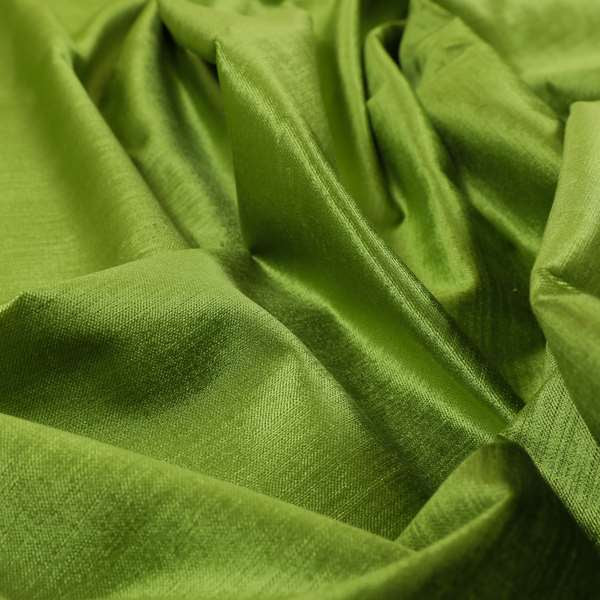 Rome Designer Silk Shine Velvet Effect Chenille Plain Furnishing Fabric In Green Colour