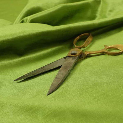 Rome Designer Silk Shine Velvet Effect Chenille Plain Furnishing Fabric In Green Colour