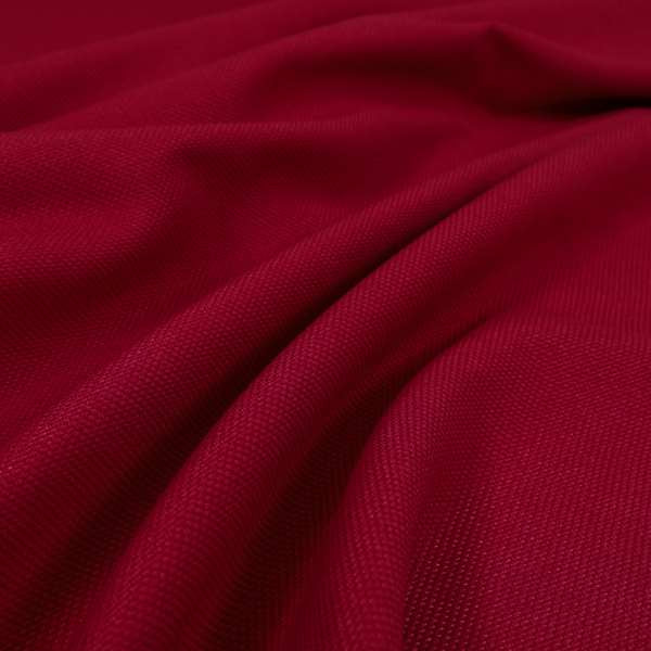 Romeo Modern Furnishing Soft Textured Plain Jacquard Basket Weave Fabric In Red Colour - Roman Blinds