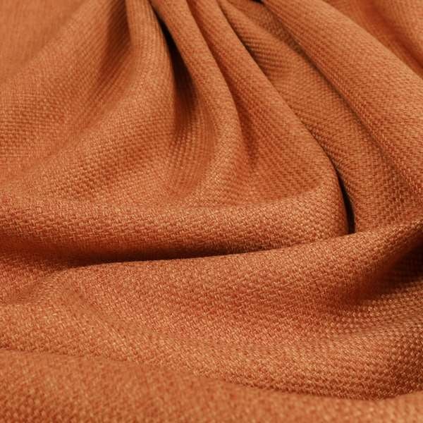 Romeo Modern Furnishing Soft Textured Plain Jacquard Basket Weave Fabric In Orange Colour