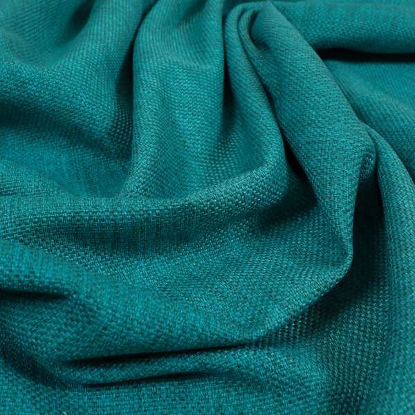 Romeo Modern Furnishing Soft Textured Plain Jacquard Basket Weave Fabric In Aqua Teal Colour - Roman Blinds