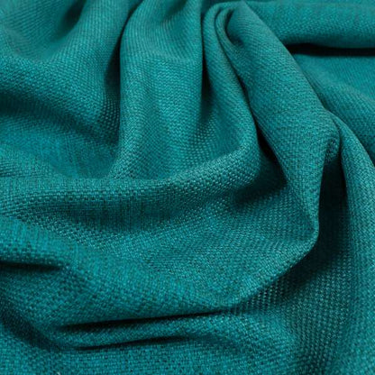 Romeo Modern Furnishing Soft Textured Plain Jacquard Basket Weave Fabric In Aqua Teal Colour - Roman Blinds