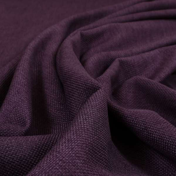 Romeo Modern Furnishing Soft Textured Plain Jacquard Basket Weave Fabric In Purple Colour - Roman Blinds