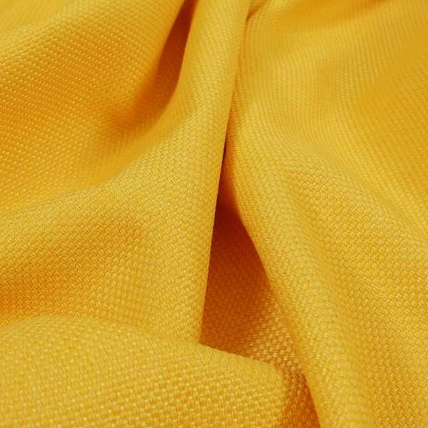 Romeo Modern Furnishing Soft Textured Plain Jacquard Basket Weave Fabric In Yellow Mango Colour - Handmade Cushions