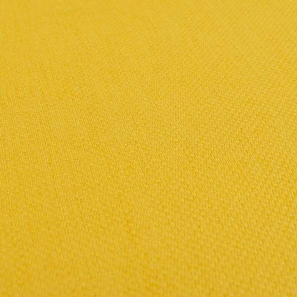 Romeo Modern Furnishing Soft Textured Plain Jacquard Basket Weave Fabric In Yellow Mango Colour
