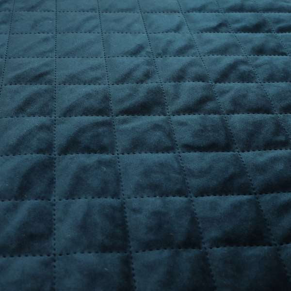 Rothko Quilted Velvet Plain Upholstery Fabric In Navy Blue Colour - Roman Blinds