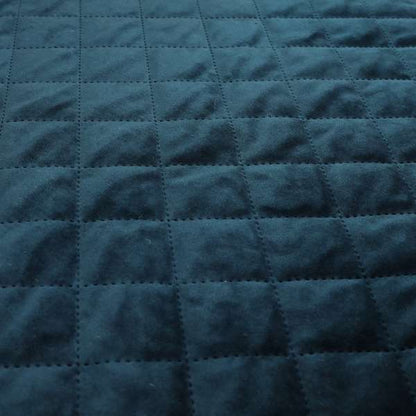 Rothko Quilted Velvet Plain Upholstery Fabric In Navy Blue Colour