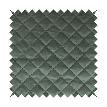 Rothko Quilted Velvet Plain Upholstery Fabric In Grey Colour