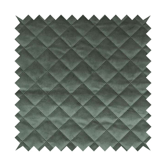 Rothko Quilted Velvet Plain Upholstery Fabric In Grey Colour