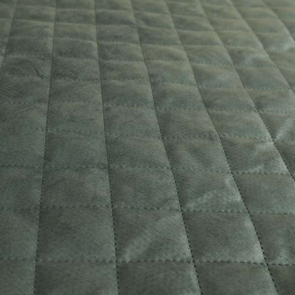 Rothko Quilted Velvet Plain Upholstery Fabric In Grey Colour - Roman Blinds