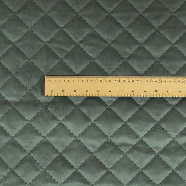 Rothko Quilted Velvet Plain Upholstery Fabric In Grey Colour - Roman Blinds