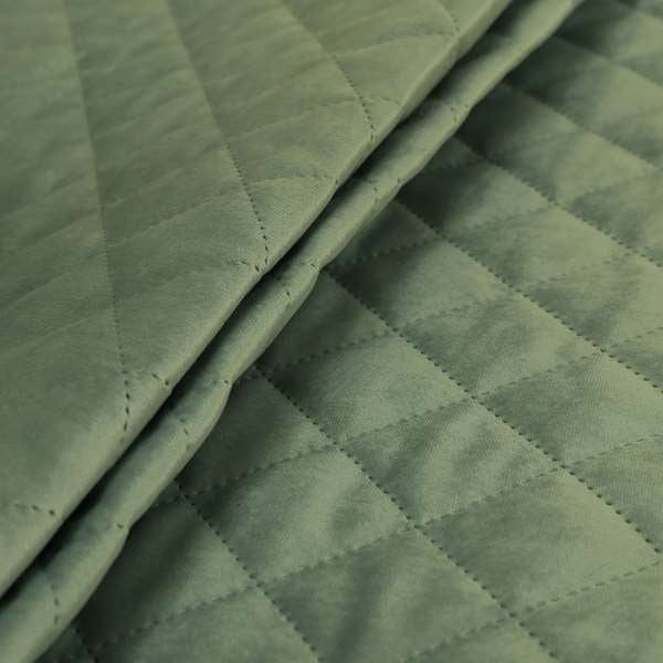 Rothko Quilted Velvet Plain Upholstery Fabric In Silver Colour - Roman Blinds