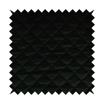 Rothko Quilted Velvet Plain Upholstery Fabric In Black Colour - Roman Blinds